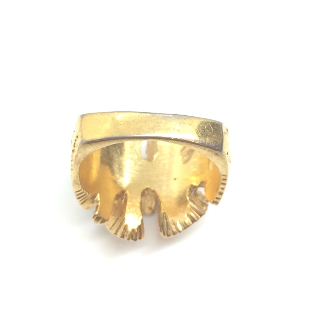 VINTAGE MCM GOLD TONE FLOWER COCKTAIL RING MODERNIST STATEMENT ABSTRACT FLORAL - Picture 11 of 16